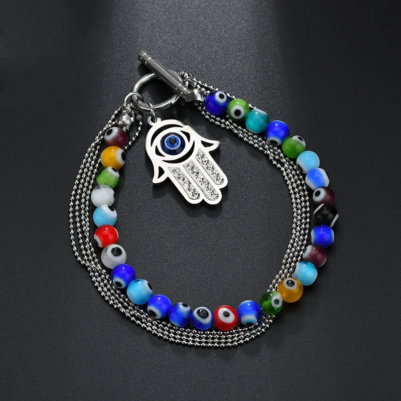 Горячая Распродажа Нержавеющая сталь рука Фатимы сглаза Ленточки звено цепи