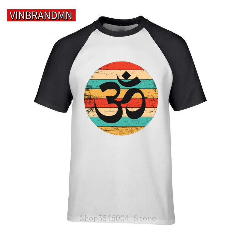 Yoga Om Symbol Vintage T Shirt Men lovers Best Gift Tshirt Hindu Shiva OM Logo Tee shirt Summer Retro Hipster T-Shirt Homme | Мужская