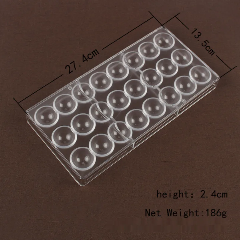 

24 полукруглых формы, 3D форма для выпечки помадки, Прозрачная форма для шоколада, форма для мусса, конфет, инструменты для выпечки