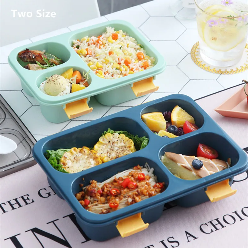 

1300ml/850ml Healthy Plastic Lunch Box Snap Leak-Proof Microwave Dinnerware Bento Box Adults Kid Food Storage Container Lunchbox