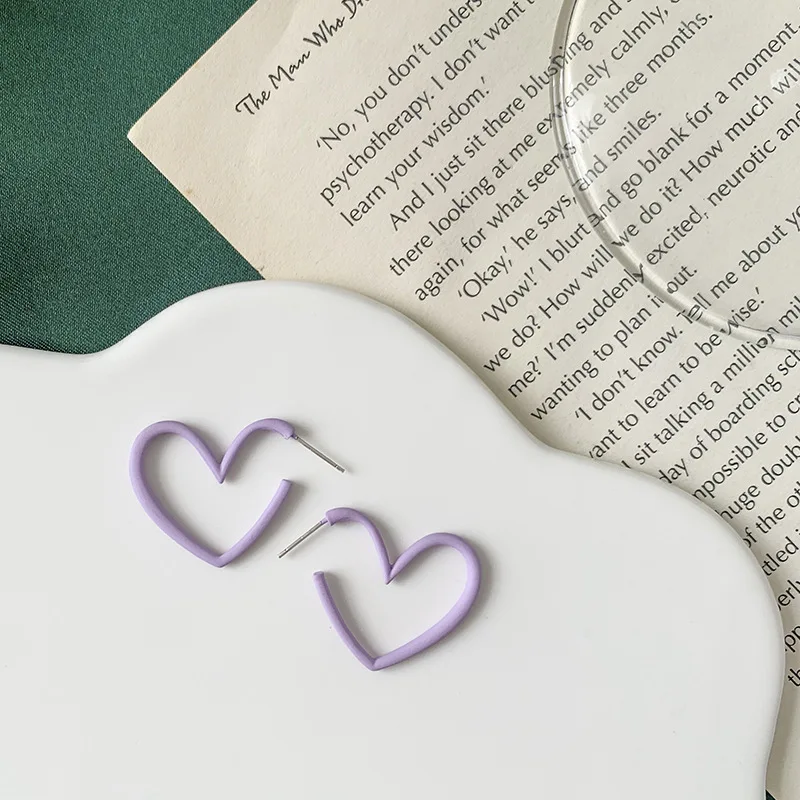 Romantic and Simple Stud Earrings For Women Alloy Sweet Love painted female earrings Jewelry Gifts |