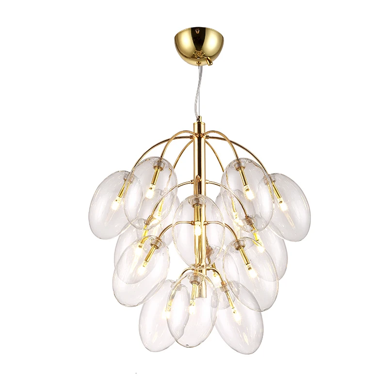 

Modern Glass Ball Chandelier Gold Led Pendant Light hanging lamp