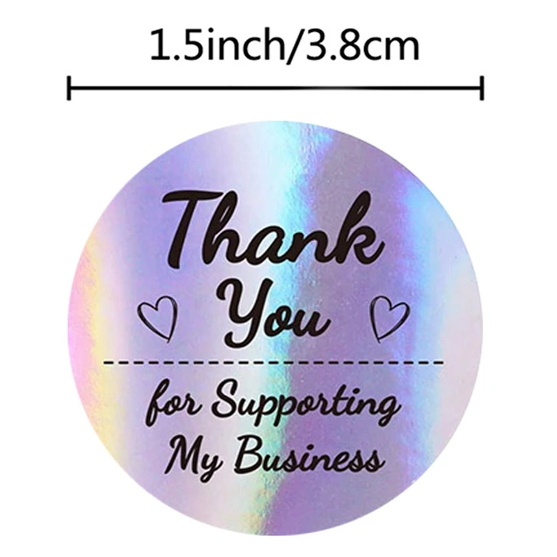 

500pcs Roll Laser Bronzing Wedding Decoration Sealing Sticker Gift Envelope Thank You Label Sticker