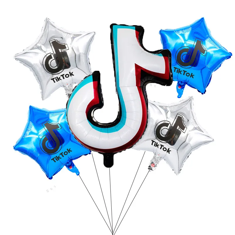 5 шт. чистый красный музыкальная нота воздушный шар 18 дюймов с рисунком