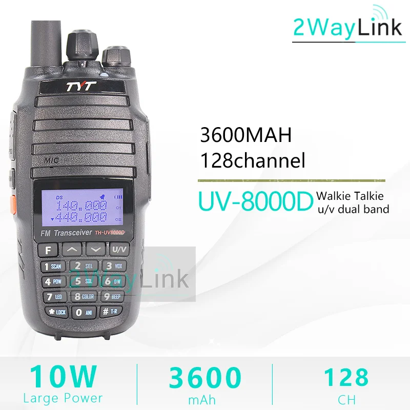 

TYT TH-UV8000D 10W Dual band Walkie Talkie VHF 136-174MHz UHF 400-520MHz Handheld Ham Radio FM Transceiver Two Way Radio