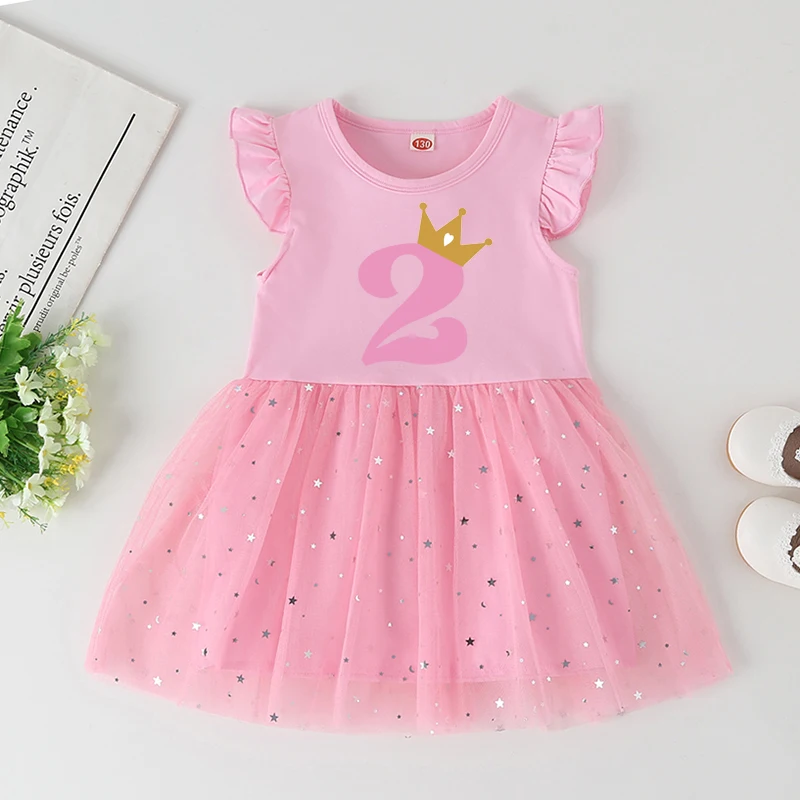 Vestido de cumplea&ntilde;os para ni&ntilde;a de 1 a 6 a&ntilde;os, bonito vestido de princesa para beb&eacute;, ropa infantil, 2021-2