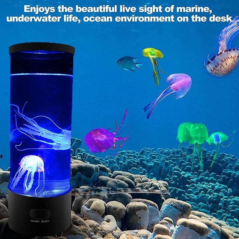 

MLGB Lava Lamp 3D Lifelike Jellyfish Aquarium Tank Table Lamp Futuristic Decor Mood Lamp for Room Mood Light for Relax