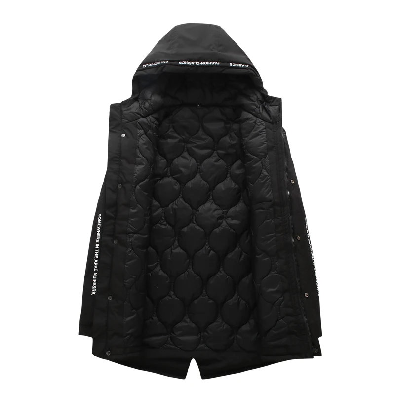 Мужская стеганая куртка на хлопковом наполнителе с капюшоном размеры до 5XL |