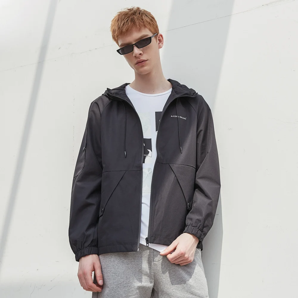 Metersbonwe Men's Casual Hooded Jackets Male Fashion Solid Color Sports Jacket Men Baseball Light Streetwear Tops | Мужская одежда