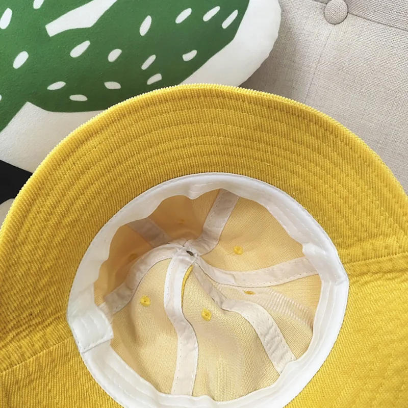 

Unisex Summer Bucket Hat Sun Protection Corduroy Bean Sprouts Cartoon Animal casual Fisherman Hat