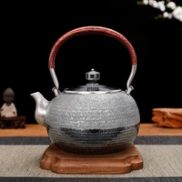 silver kettle pure silver 999 hand made one long spout chinese retro pure silver teapot