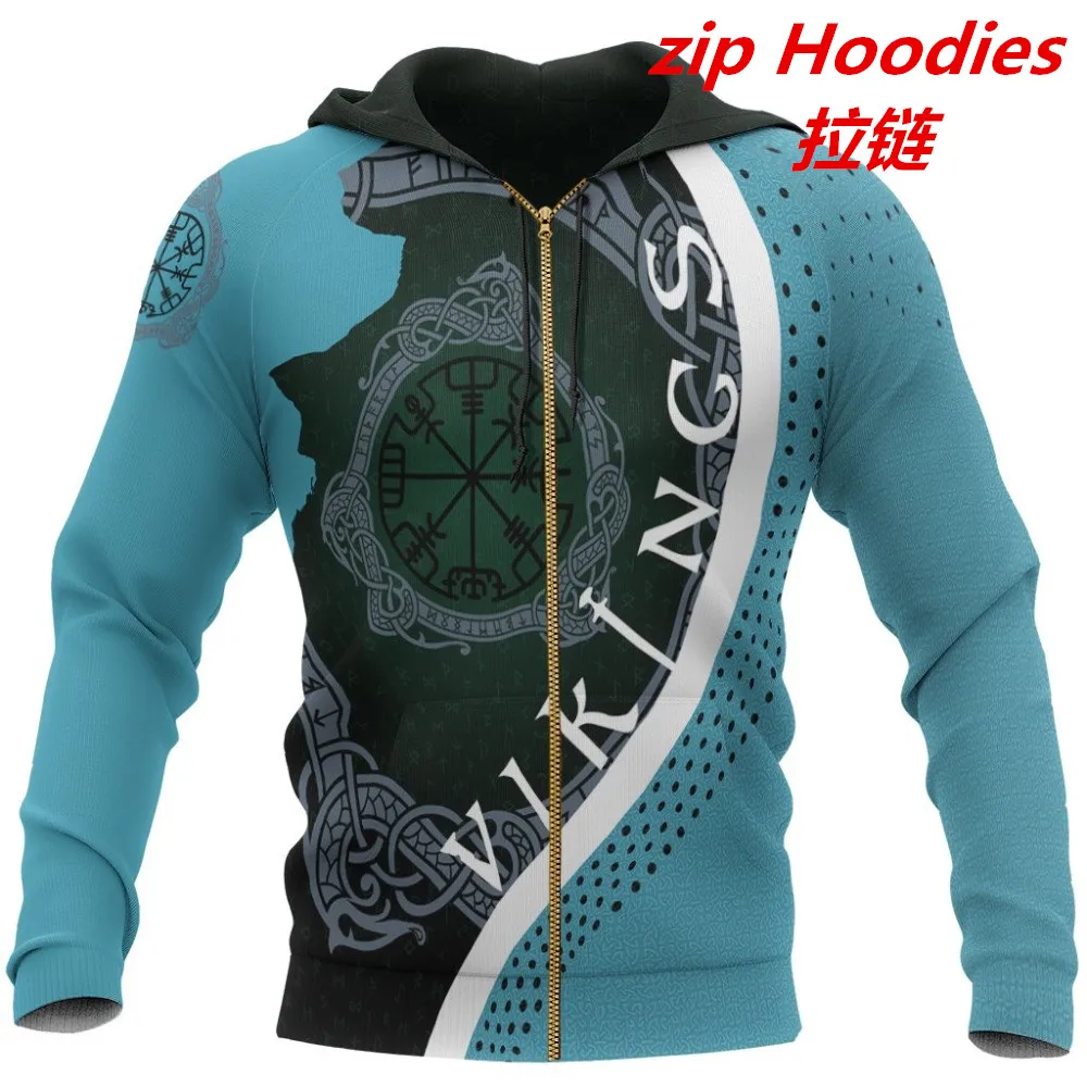 

Newest Hoodie Vegvisir Compass Runes 3D Printed Mens Zip Up Hoodie Harajuku Streetwear Unisex Casual Hoodie tops