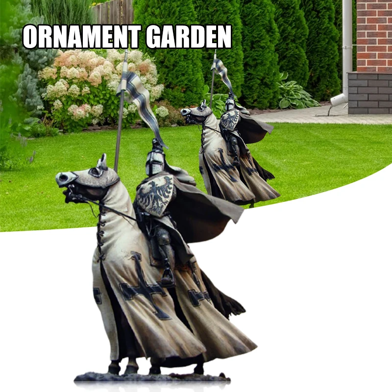 

Medieval Style Guard knight Gnomes Resin Crafts Ornaments for Garden View Courtyard Decoration MDJ998
