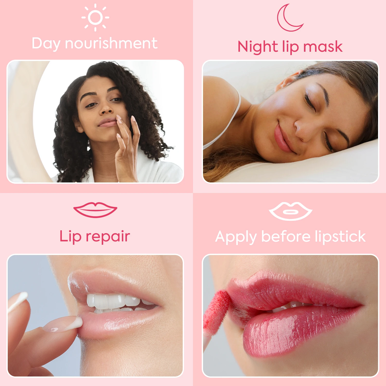 Lip Balm Moisturizing Gel Sleep Mask Repair Cream Double-Effect Care Strawberry Nourishing Exfoliating Scrub |