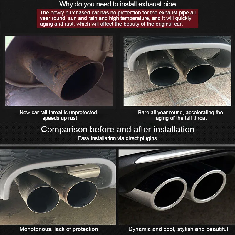 ESPEEDER для Фольксваген Гольф Битлз 2 шт. нержавеющая сталь выхлопной наконечник