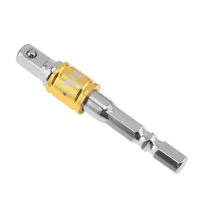 

CRV Hex Shank Socket Extension Conversion Adapter 6.35mm Hex Shank with 1/4" Square Head for Extension Drill Bits Power Tool