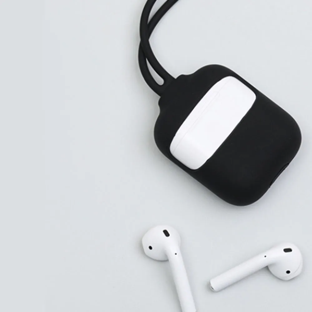 Силиконовый чехол для наушников AirPods Pro 2 1 Мягкий защитный со шнурком и ожерельем