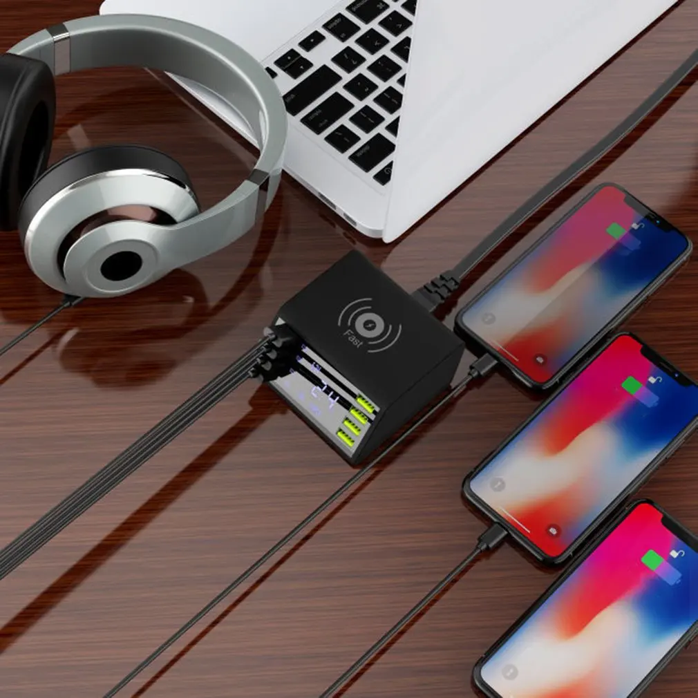 Новый мульти-Порты и разъёмы Usb Зарядное устройство пластиковый мобильный