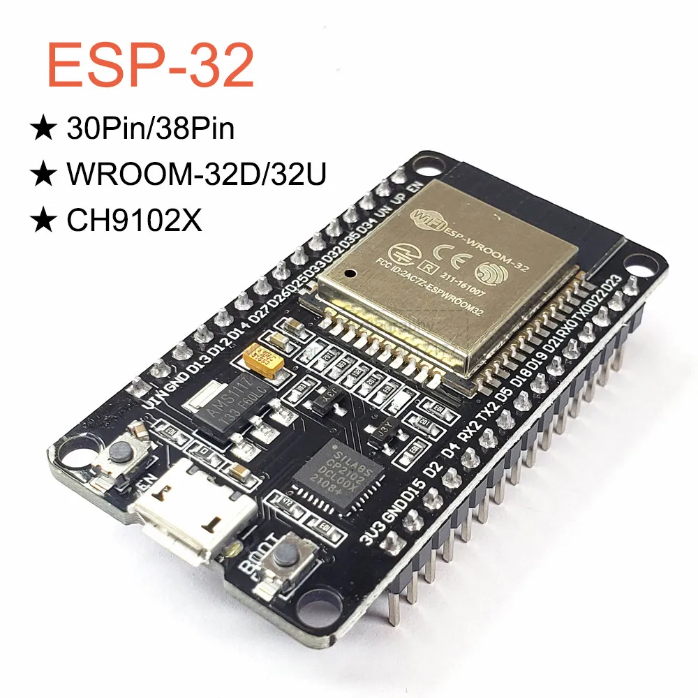 

Плата для разработки беспроводного модуля ESP32 WROOM 32D 32U, Wi-Fi, Bluetooth, сверхнизкое энергопотребление, двухъядерный ESP-32, ESP8266 CH9102X