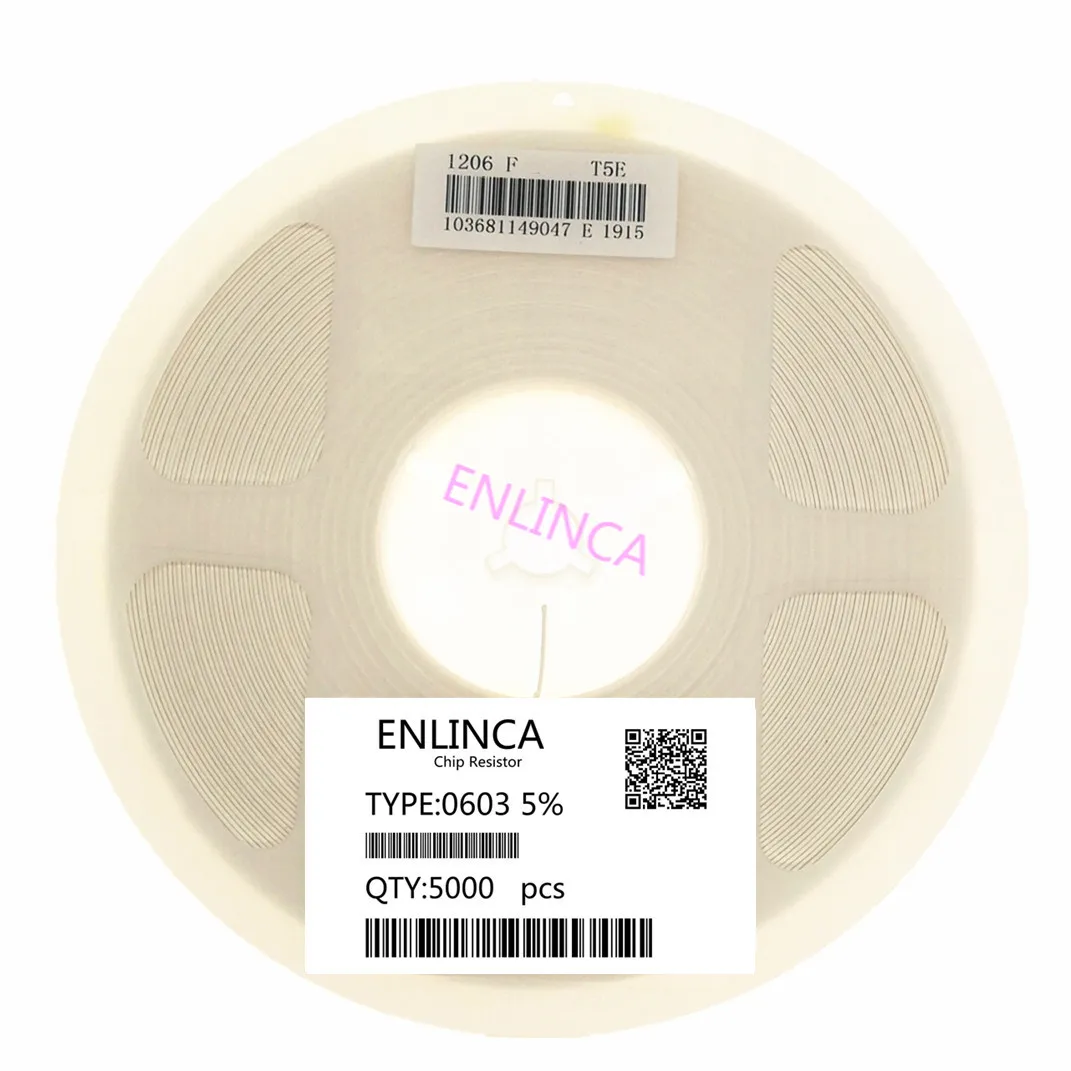 ENLINCA 0603 5% smd Чип резисторы Резисторы 0R-10M 1/10 Вт 51 Ом резистор 0.82R 8.2R 68R 620R 6K8 62K 680K |