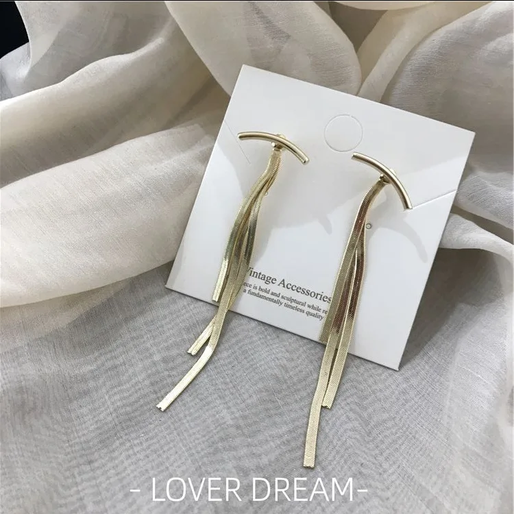 

Gold Vitage Tassel Earrings For Women Long Dangle Earrings 2020 Korean Statement Jewelry