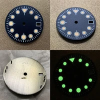 28 5mm watch dial for nh35nh36 watch movement repair kit green luminous wristwatch dial