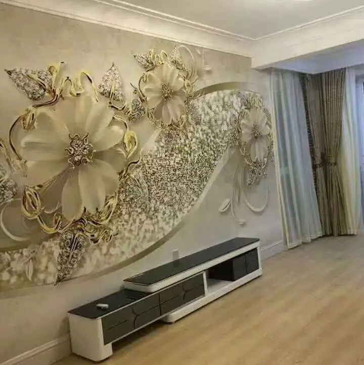 Beibehang интерьер классический обои роскошные золотые 3D стерео Европейский узор ювелирные изделия ТВ фон papel де parede 3d обои