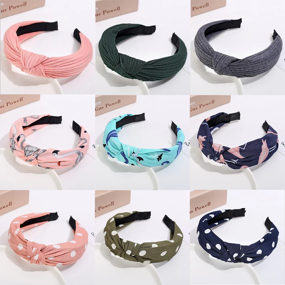 

Ободок для волос Женский, мягкий, однотонный, с узлом