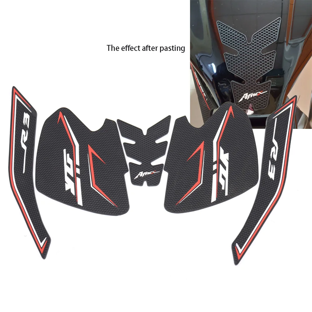 

For Yamaha R3 2019 2020 YZFR3 Motorcycle Tank Pad Protector Sticker Decal Gas Knee Grip Tank Traction Pad Side Rubber Antiskid