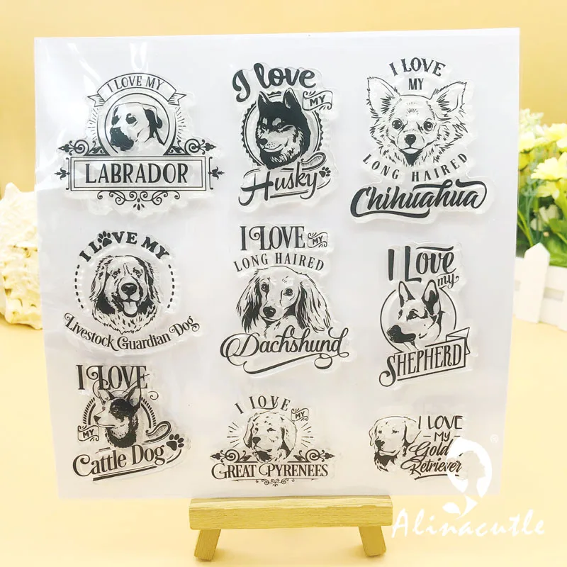 CLEAR STAMPS Pet Dogs Stamp Scrapbooking Card Album Paper Craft Rubber Roller Transparent Silicon Clear Stamp AlinaCraft