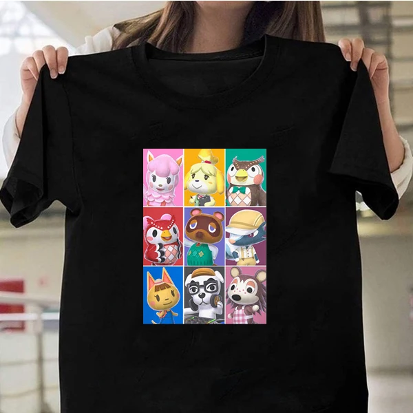 

Hip Hop Harajuku New Arrival Summer Cute Animal Crossing Tshirt Men Women Shirt Male T-shirt Kawaii Isabelle T Shirt Cartoon
