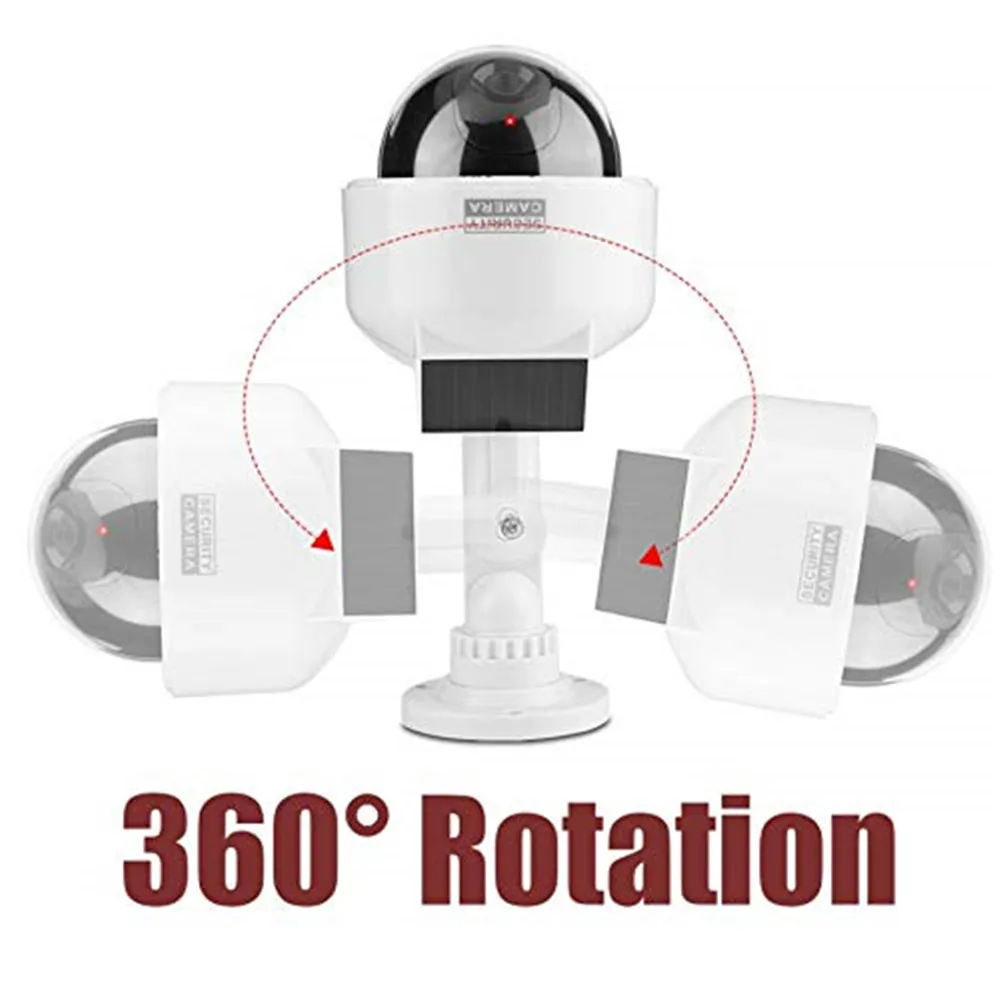 

cctv dummy camera fake solar power video surveillance outdoor flashing red led Simulation ptz battery security dome dummy cam