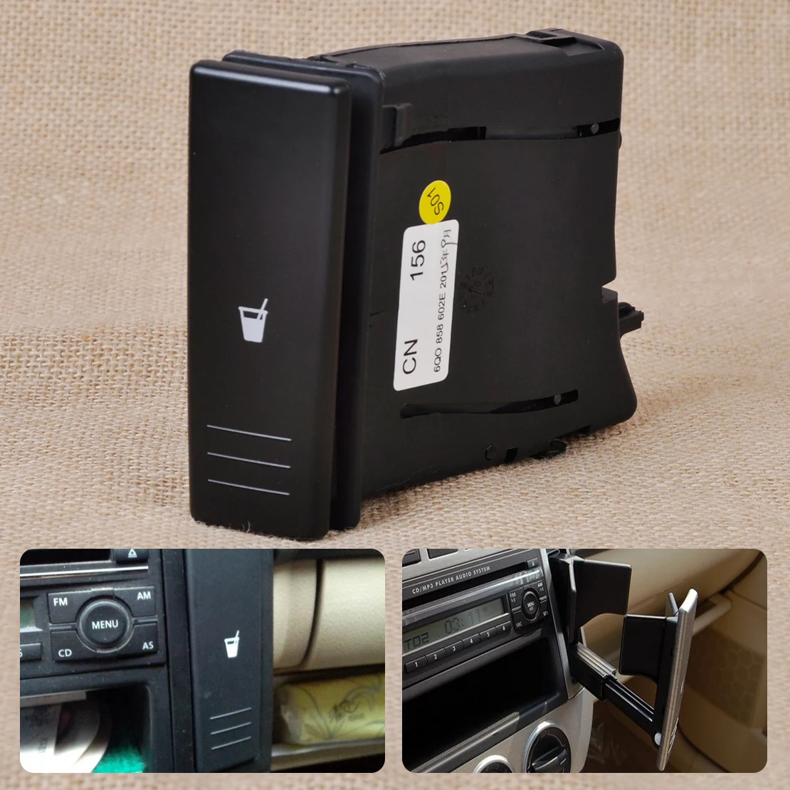 

6Q0858602G 6Q0858602E центральной консоли пить воду держатель чашки подходят для VW Polo 9N 2002 2003 2004 2005 2006 2007 2008 2009 2010