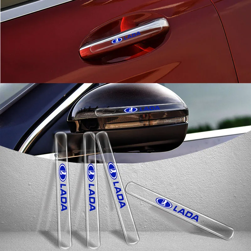 

4pcs Car Transparent Door Bowl Handle Protection Film Stickers for Lada Priora Kalina Granta Vesta Xray X-Ray Lights Niva Gadget