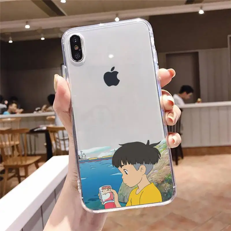 

Ponyo on the Cliff Phone Case For iphone 12 11 8 7 6s 6 5 5s 5c se plus mini x xs xr pro max Transparent soft