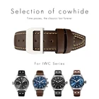 Ремешок кожаный для мужских часов, черный синий коричневый браслет для IWC PILOT Mark PORTUGIESER Портофино, 20 мм 21 мм 22 мм