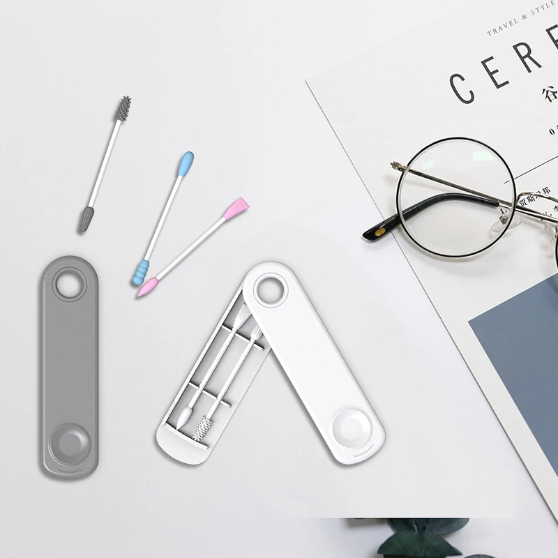 2 шт./компл. многоразовые ватные палочки Косметические Силиконовые для чистки