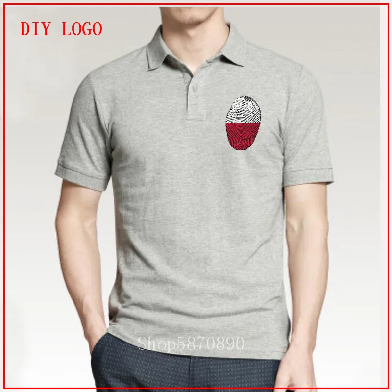 Мужская футболка-поло с принтом флага Польши и отпечатков пальцев Красная