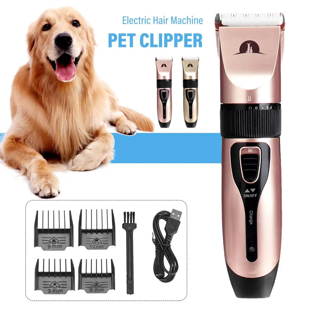 

Профессиональная электрическая машинка для стрижки животных собака клипер Машинки для стрижки собак комплект USB Перезаряжаемые стрижка ко...