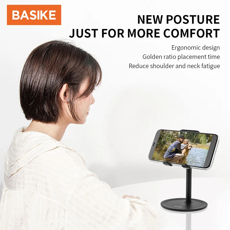 BASIKE Universal Accessories Mobile Phone Holder Stand For iPhone Xiaomi Adjustable Desktop Table Tablet Smartphone Holder