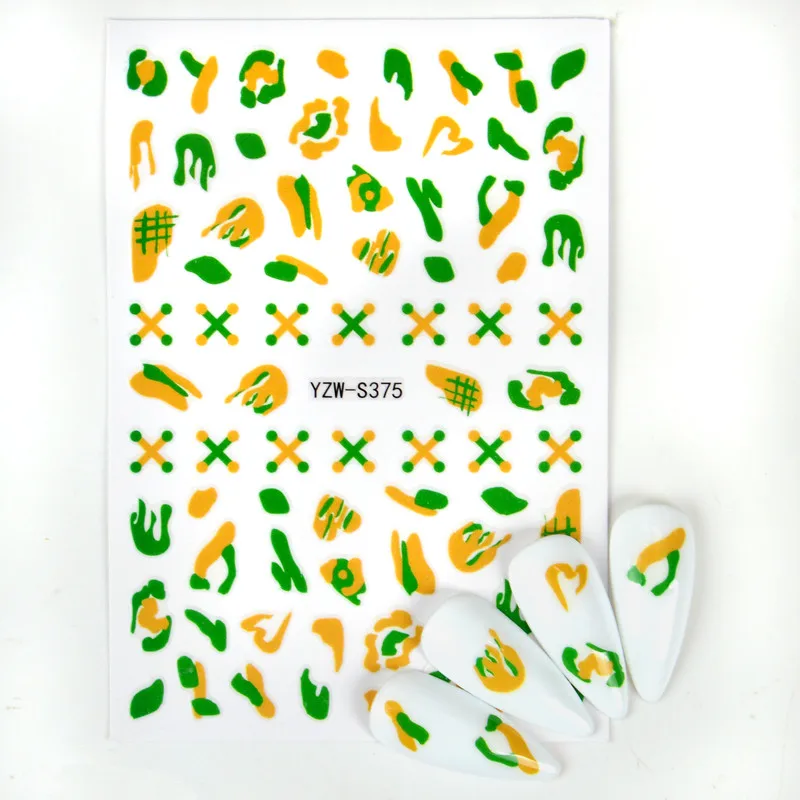 3d-графические волнистые французские наклейки для ногтей абстрактные линии