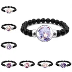 Аниме Фигурка Genshin ударопрочная Кнопка браслет для мужчин ювелирные изделия для косплея подарок эластичная веревка женский подарок