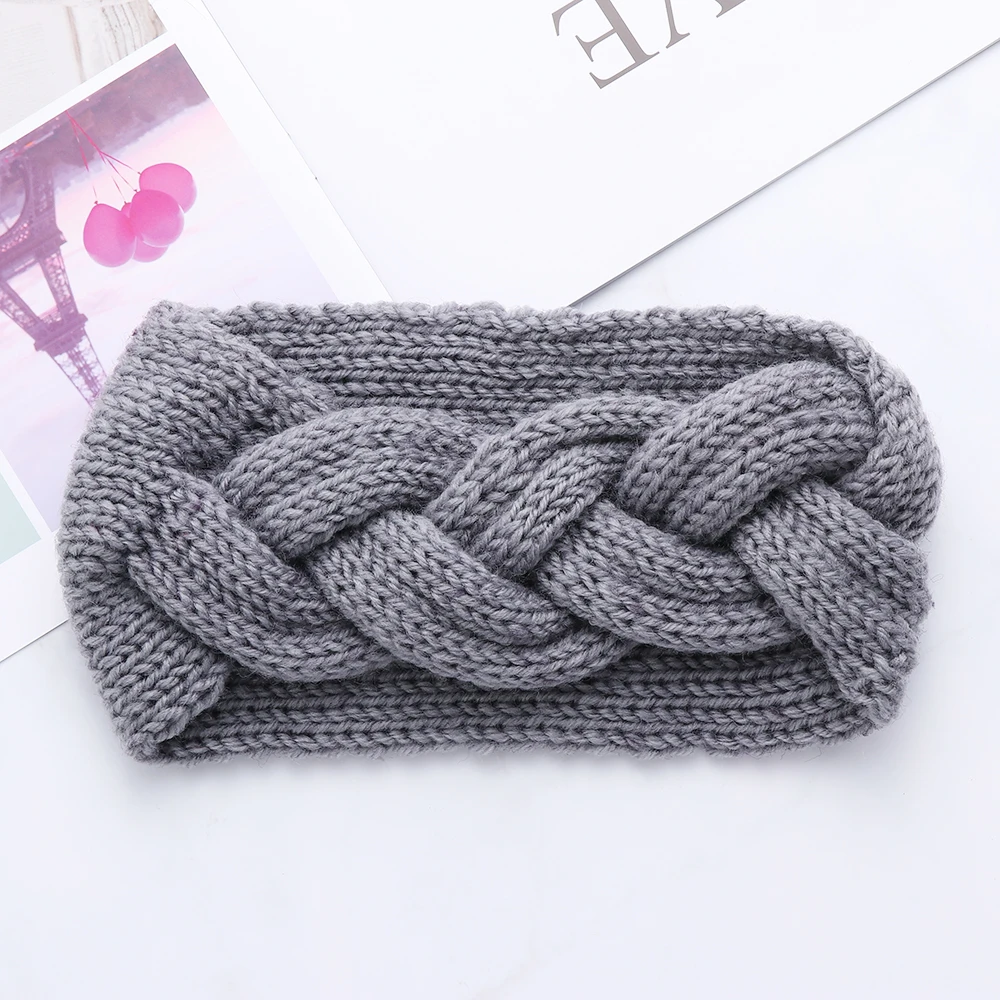 Зимняя популярная плетеная кабельная повязка на голову для женщин вязаная