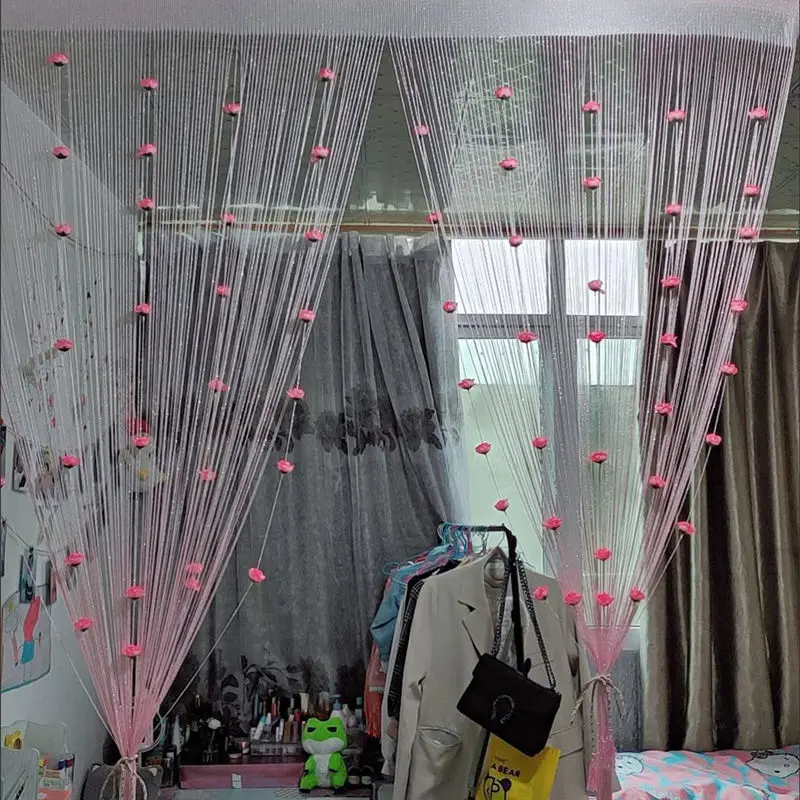 1 шт. безперфорированная нить шифрование экран занавес на окна свадьба фэн-шуй