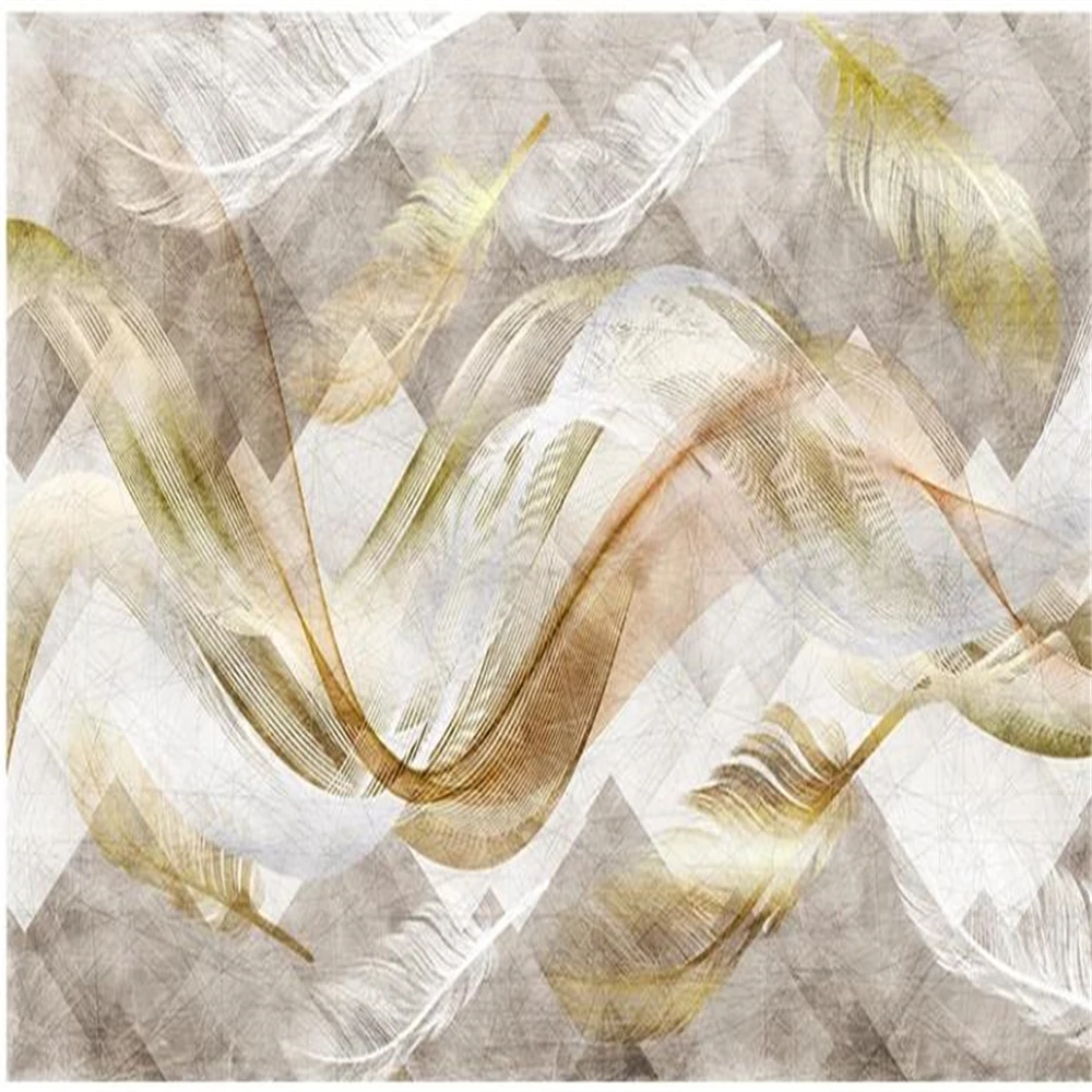Современные минималистичные абстрактные линии перо обои ТВ фон настенная