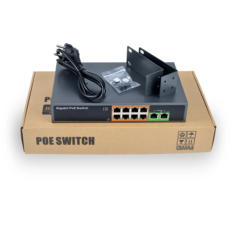 PSE1008G 8 + 2 All Gigabit Poe коммутатор 150W Power IEEE802.3Af/At сетевой Ethernet (штепсельная Вилка