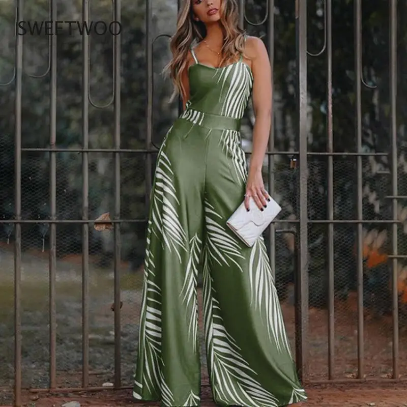 

Summer Women's Sleeveless Vest Long Wide Leg Pants Casual Women's Fitness Sportswear Sling Jumpsuit Jumpsuit Set Street Sexy Pri