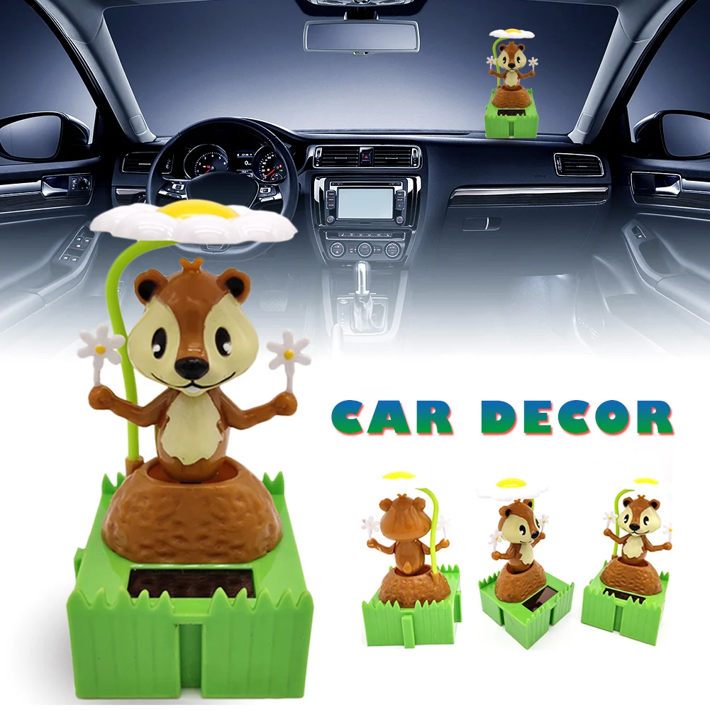 Милый Белка автомобиль Декор солнечной энергии танцы животных танцор качая