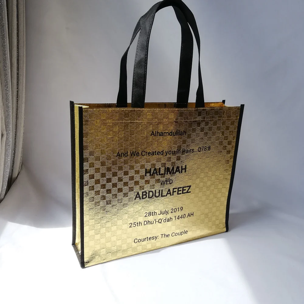 500 шт./лот Серебристые лазерные ламинированные рекламные сумки тоуты нетканые