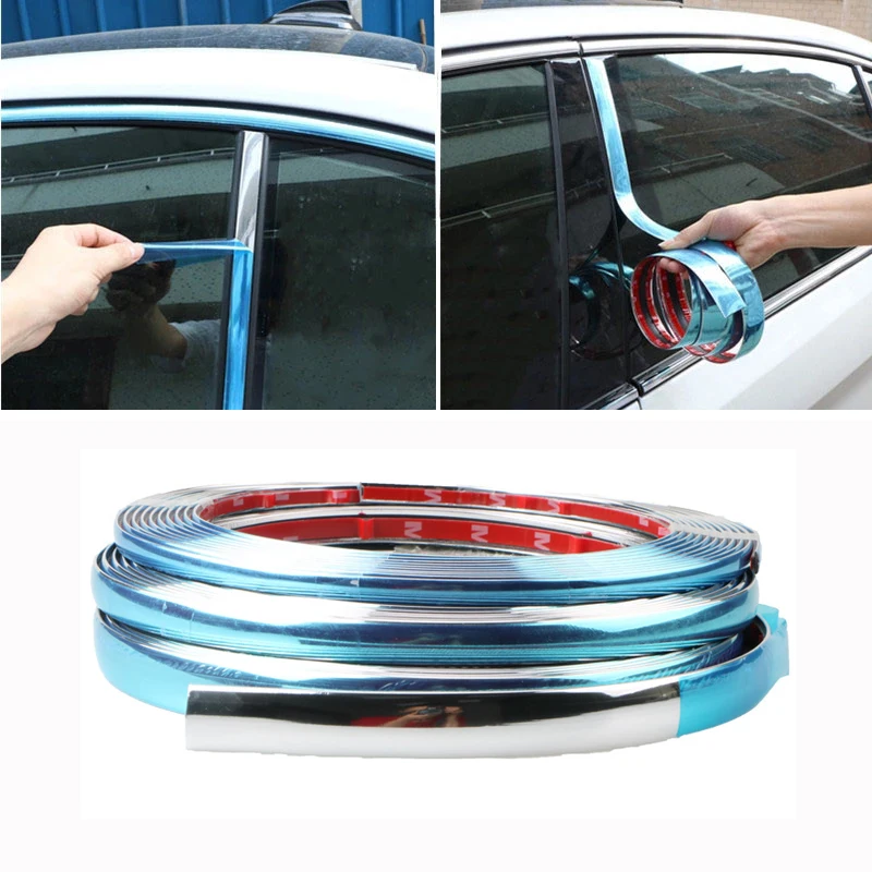 Хромированная молдинговая отделка Защитная Наклейка для дверей автомобиля s